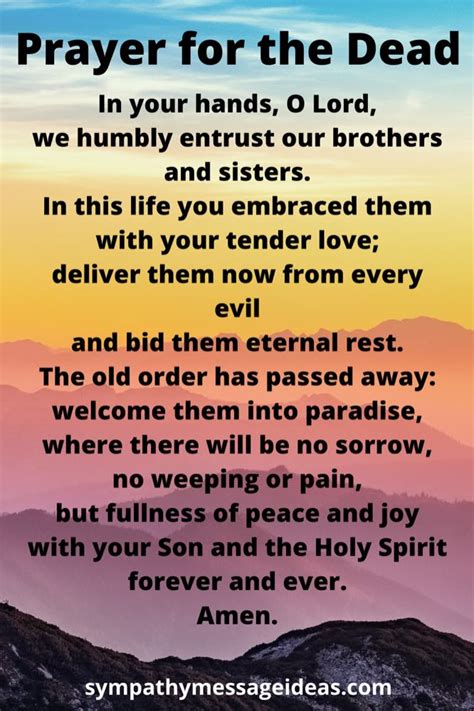 ‘Pray for the departed’ .